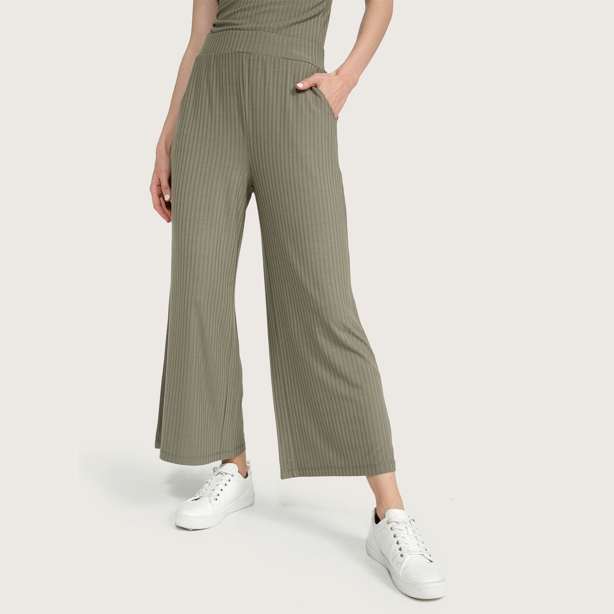 BASEMENT - Pantalón Mujer Palazzo Alto Basement