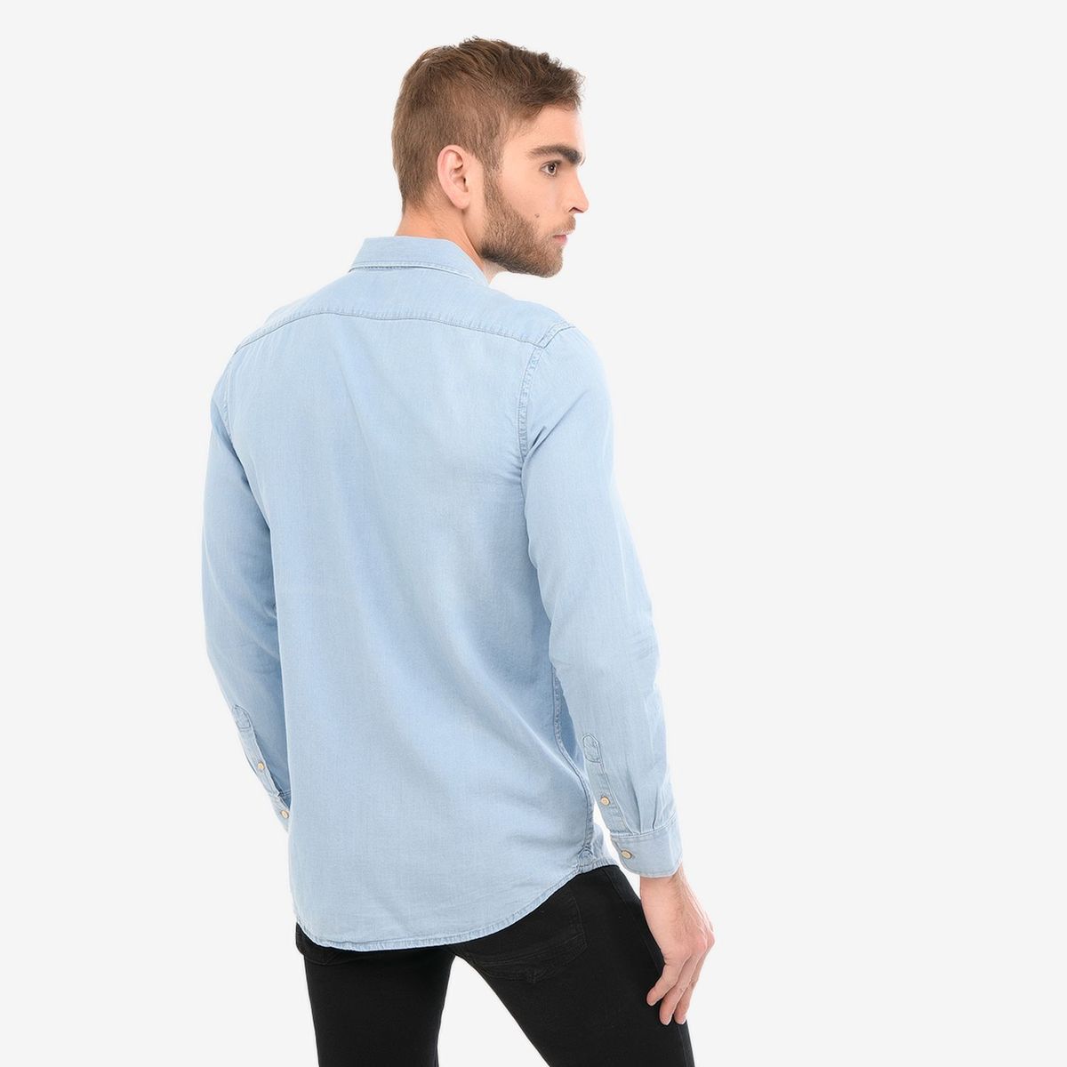 WOLF & HANK - Camisa de jean para Hombre Regular Wolf & Hank