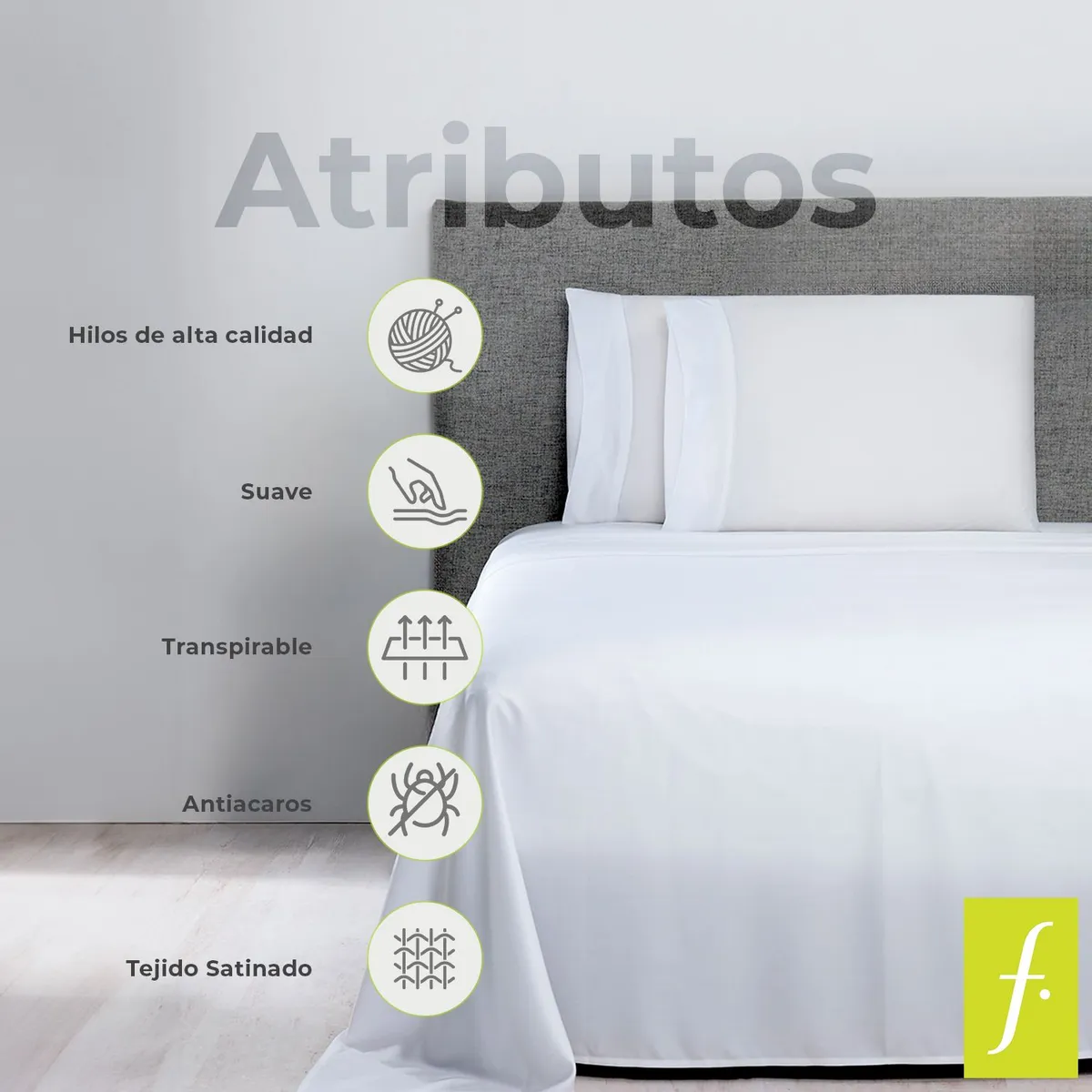 BENETTON - Juego de Sábanas Lisa de Algodón 400 Hilos Sateen Benetton