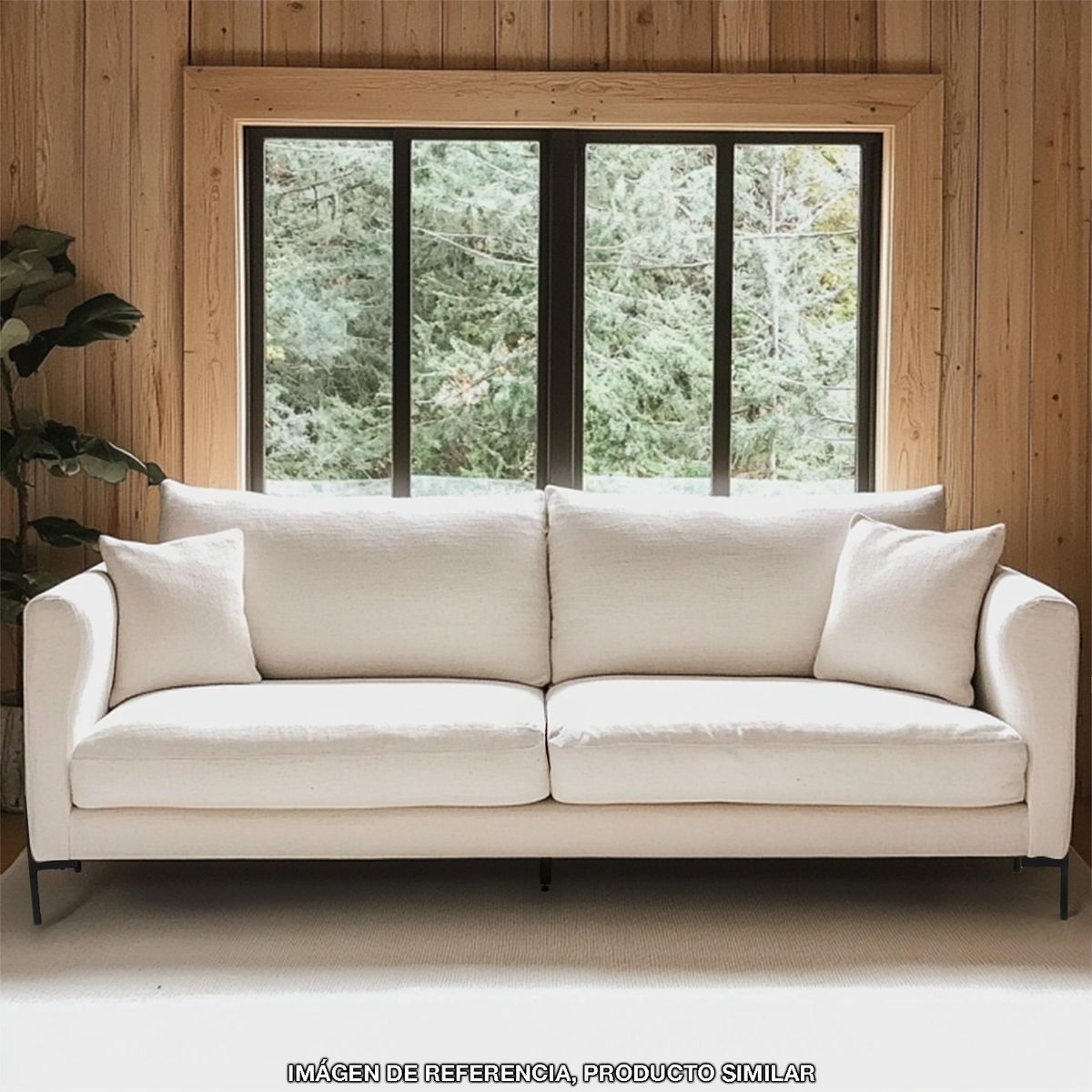 BASEMENT HOME - Sofá 3 Puestos en Tela, Conley 211 x 81 x 86 cm con Patas de Metal - Mueble Basement Home -  0% Interés a 3, 6 o 12 Cuotas Pagando con tu CMR Banco Falabella