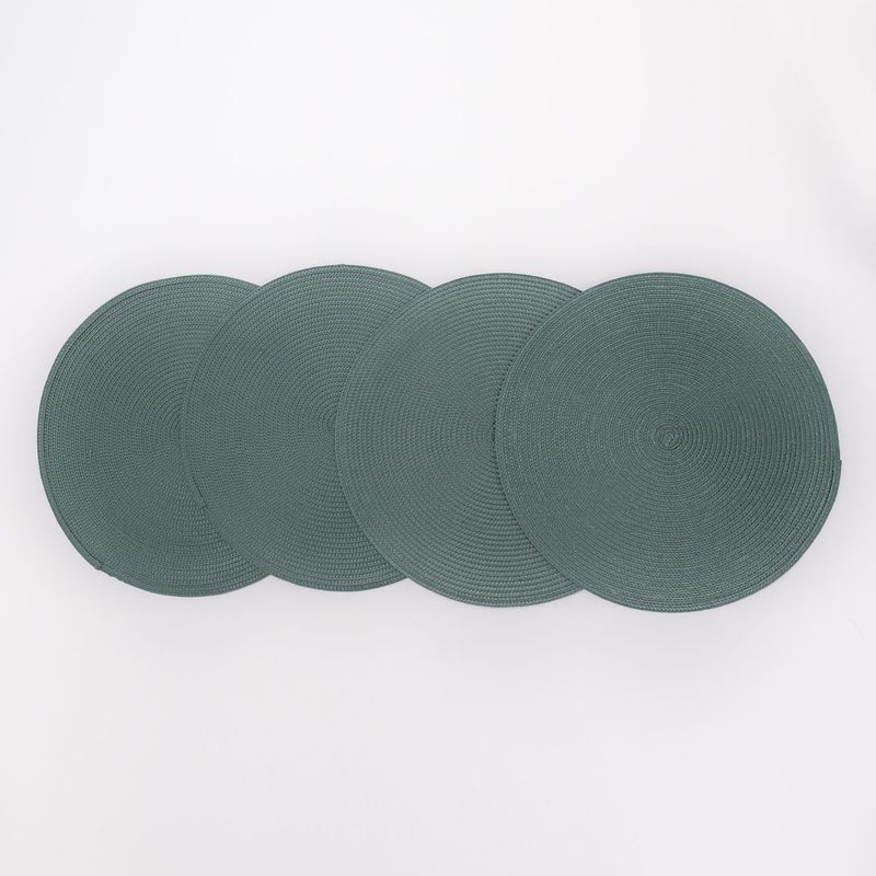 ROBERTA ALLEN - Set x4 Individuales Redondo Verde de Plástico 38 x 38 cm