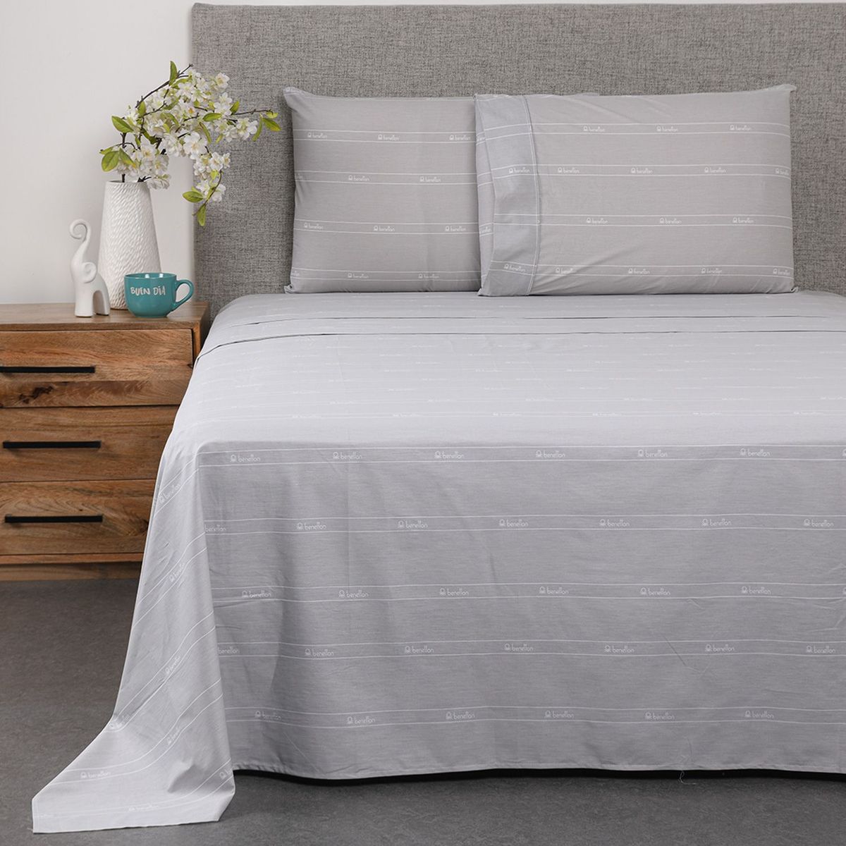 BENETTON - Juego de Sábanas Estampada de Algodón 180 Hilos Roman Benetton