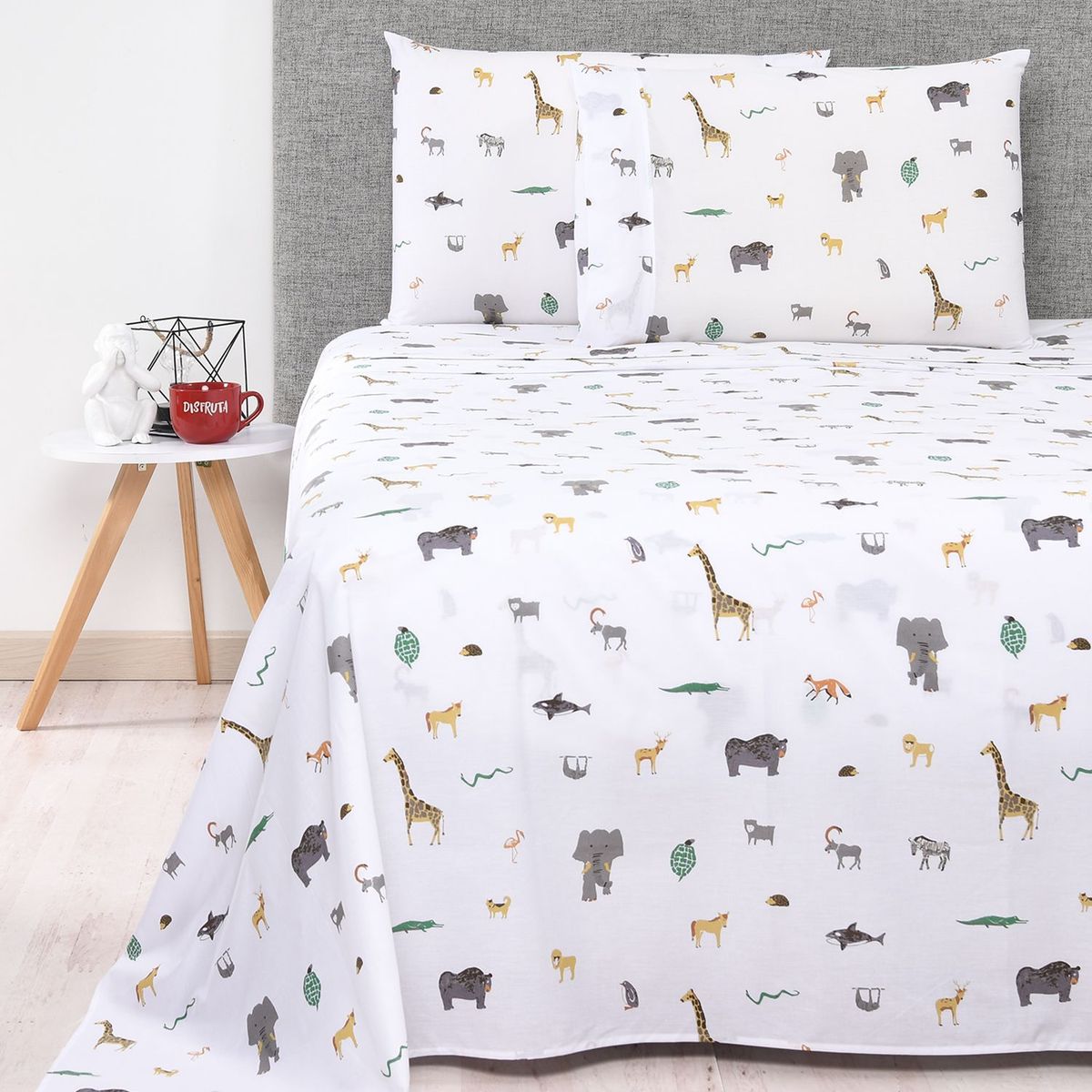 MICA KIDS - Juego de Sábanas Infantiles 180 Hilos Algodón Animales