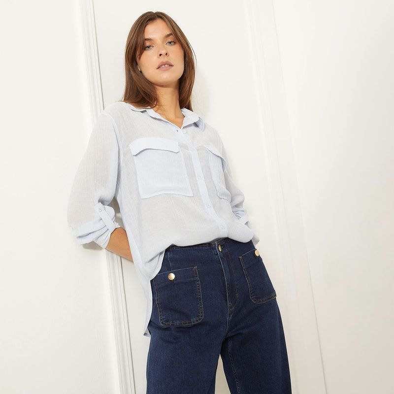 BASEMENT - Camisa Mujer Manga larga Basement