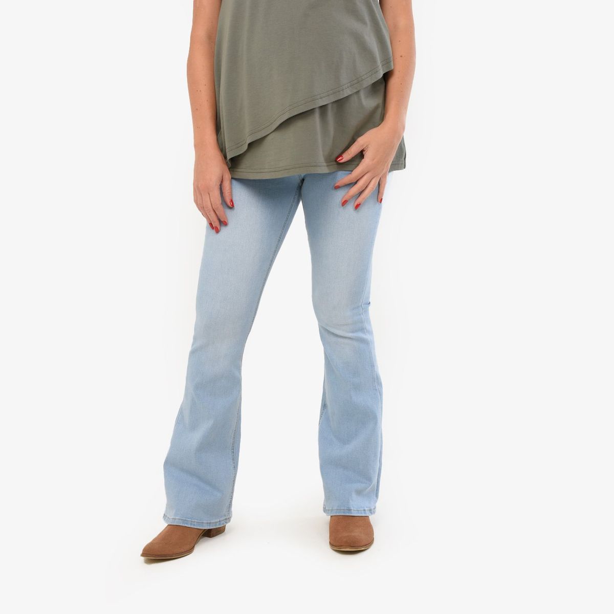 UNIVERSITY CLUB - Jean Algodón Mujer Flare Alto University Club