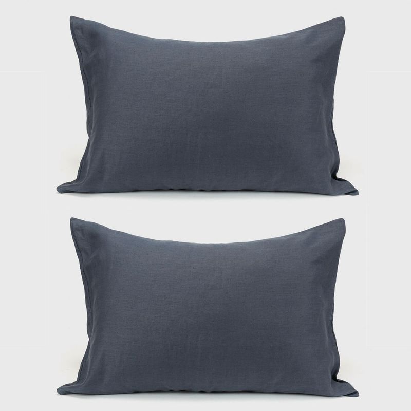 BASEMENT HOME - Set x2 Fundas de Almohada Navy 50 x 90 cm