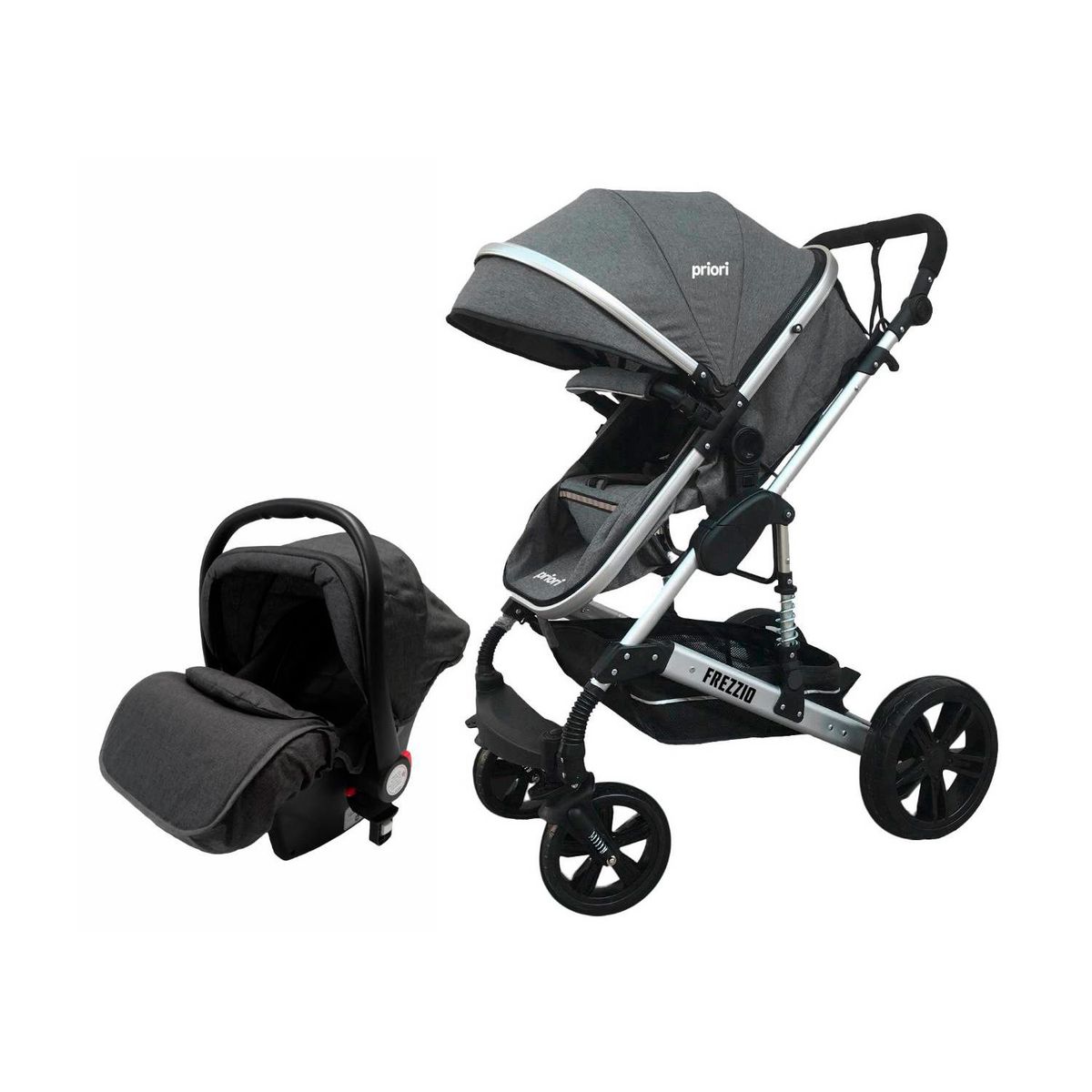 PRIORI - Coche para Bebé Travel System Priori Gris Plata Frezzio