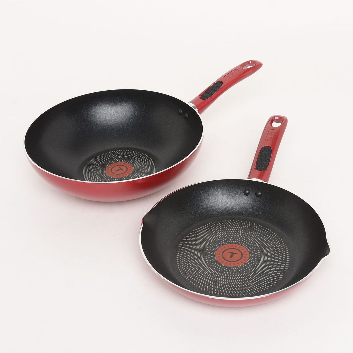 T-FAL - Sartén TEFAL Antiadherente Aluminio 24 + Wok 28 cm