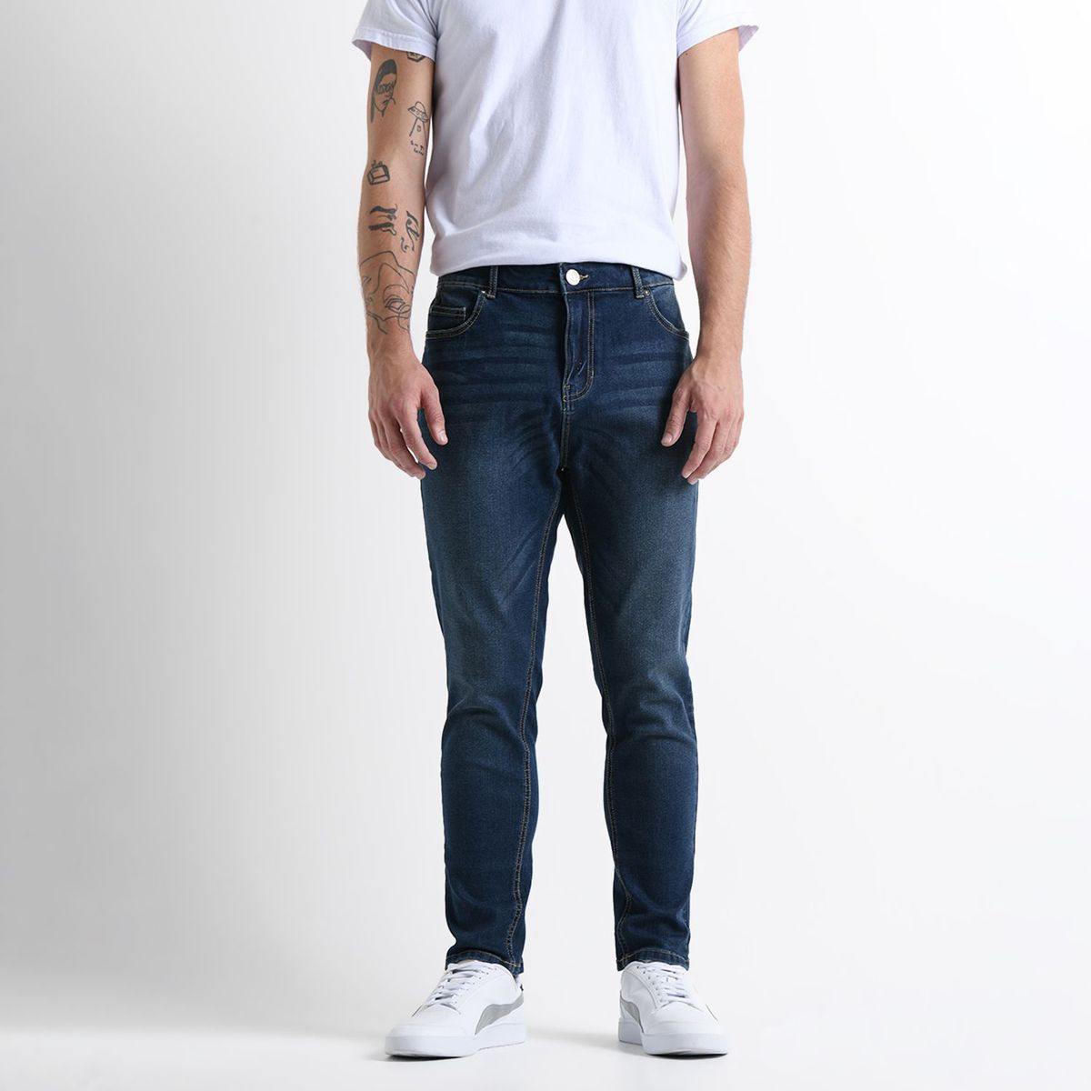 BEARCLIFF - Jean 5 Bolsillos para Hombre Carrot Largo 32 Bearcliff
