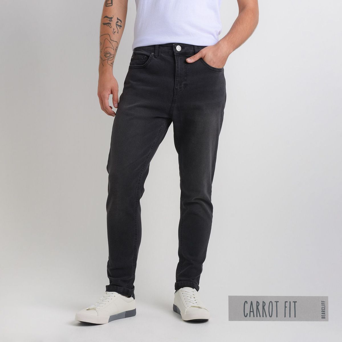 BEARCLIFF - Jean 5 Bolsillos para Hombre Carrot Largo 32 Bearcliff