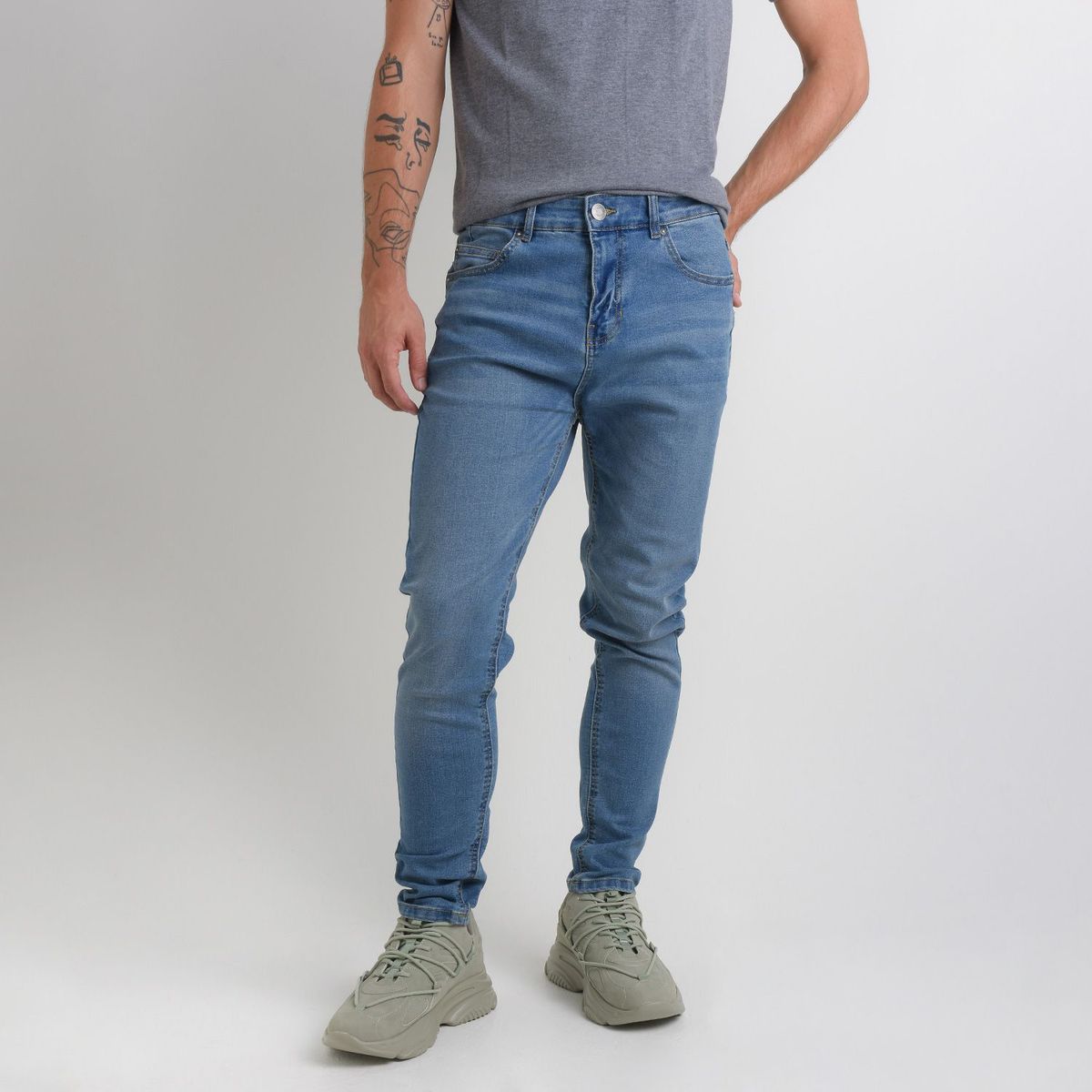 BEARCLIFF - Jean 5 Bolsillos para Hombre Carrot Largo 32 Bearcliff