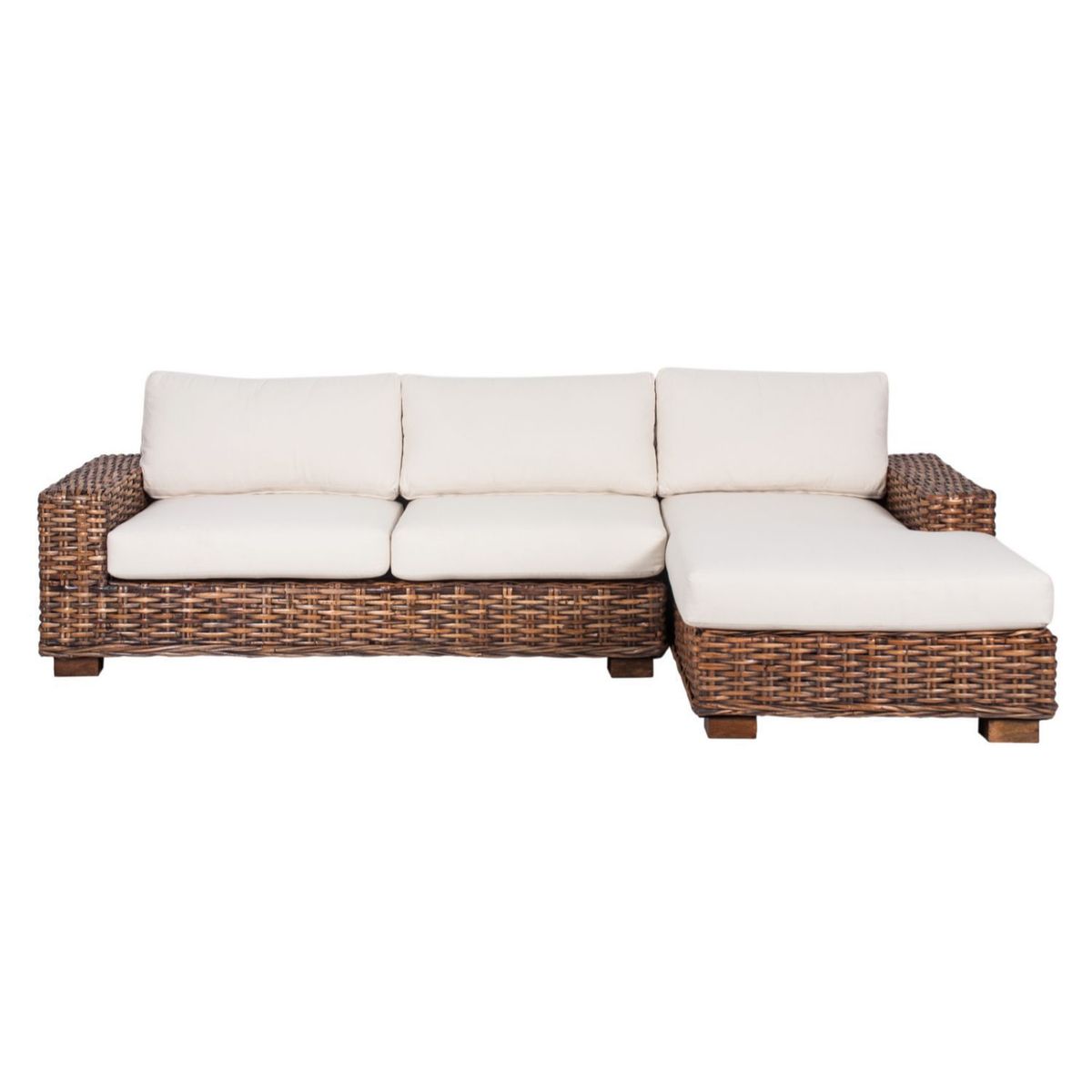 BASEMENT HOME - Sofá en L de Exterior en Ratán 4 Puestos Kretes 270 x 159 x 67 cm Basement Home