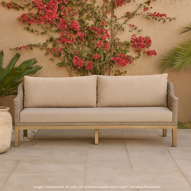 ROBERTA ALLEN - Sofá de Exterior y Terraza o Jardín Moderno en Poliéster 3 Puestos Kawaii 180 x 68 x 72 cm  Roberta Allen  -  0% Interés a 3, 6 o 12 Cuotas Pagando con tu CMR Banco Falabella