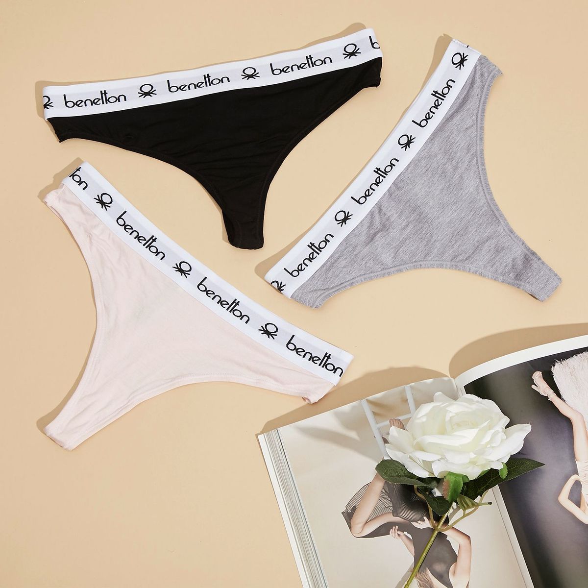 BENETTON - Tanga Brasilera Pack de 3 Benetton 