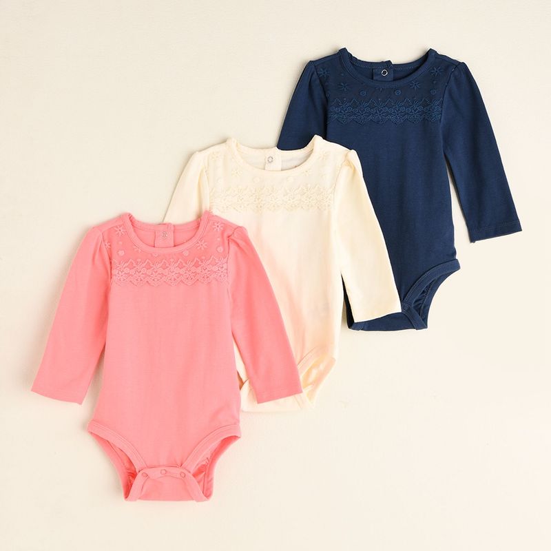 YAMP - Bodies Bebé Niña Pack x3 Algodón Yamp