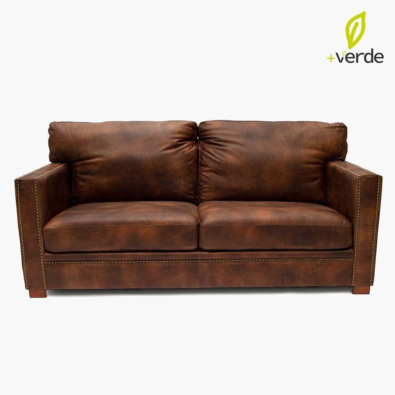 BASEMENT HOME - Sofá Moderno Cuero 3 Puestos Marlon 188 x 89 x 97 cm Basement Home - Mueble