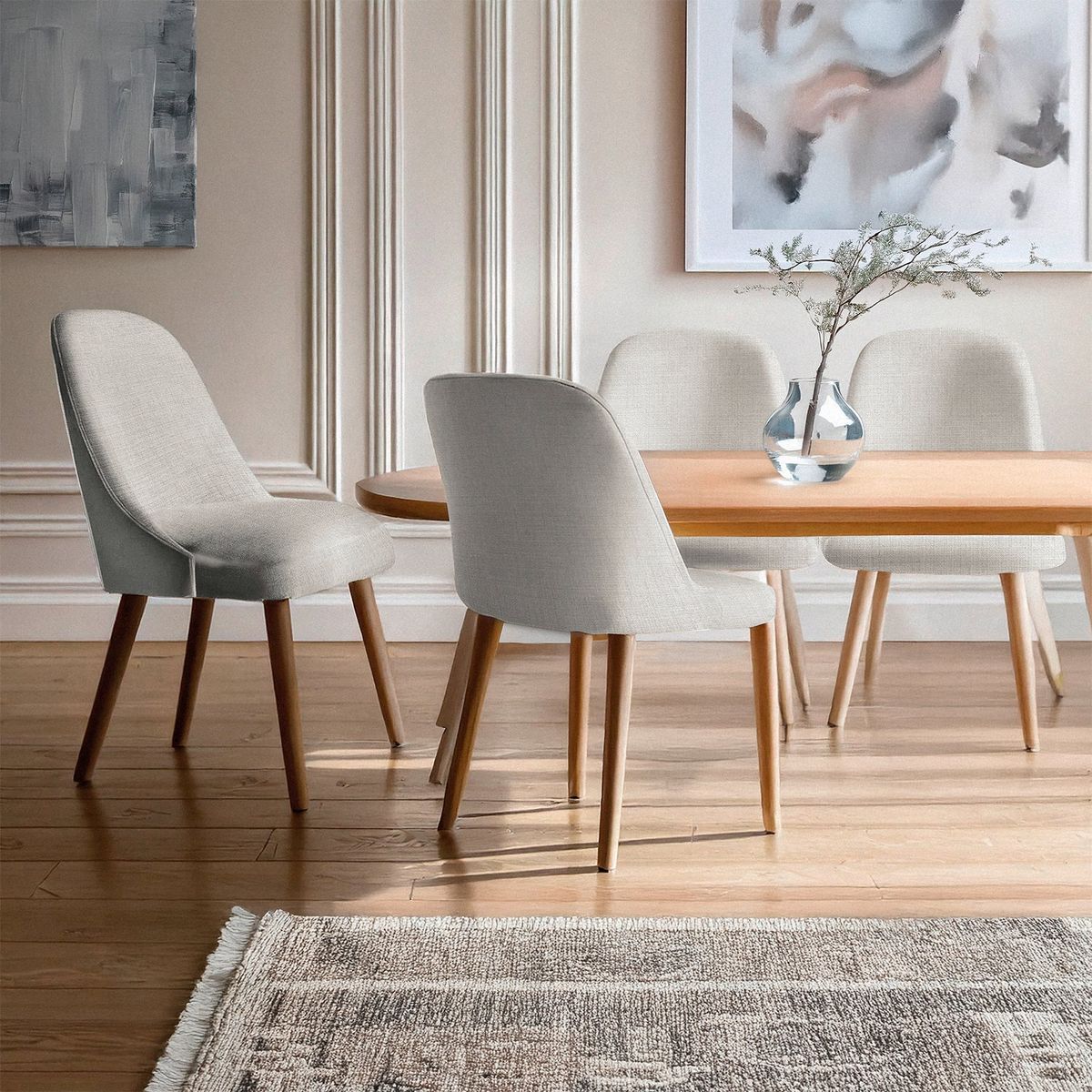 BASEMENT HOME - Silla de Comedor Moderna en Tela Café (Incluye 1 Silla) Basement Home