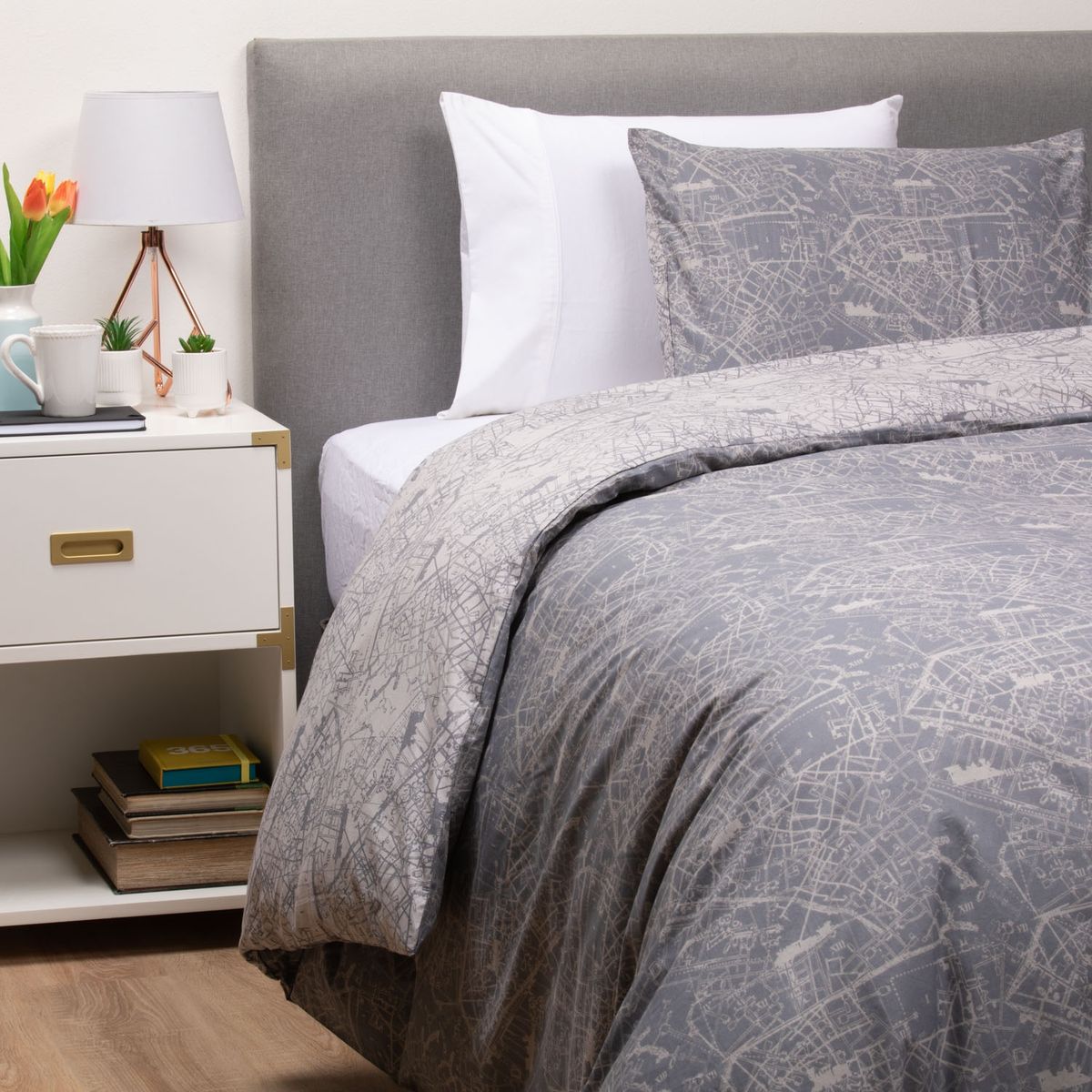 MICA - Funda de Duvet Algodón Mapa