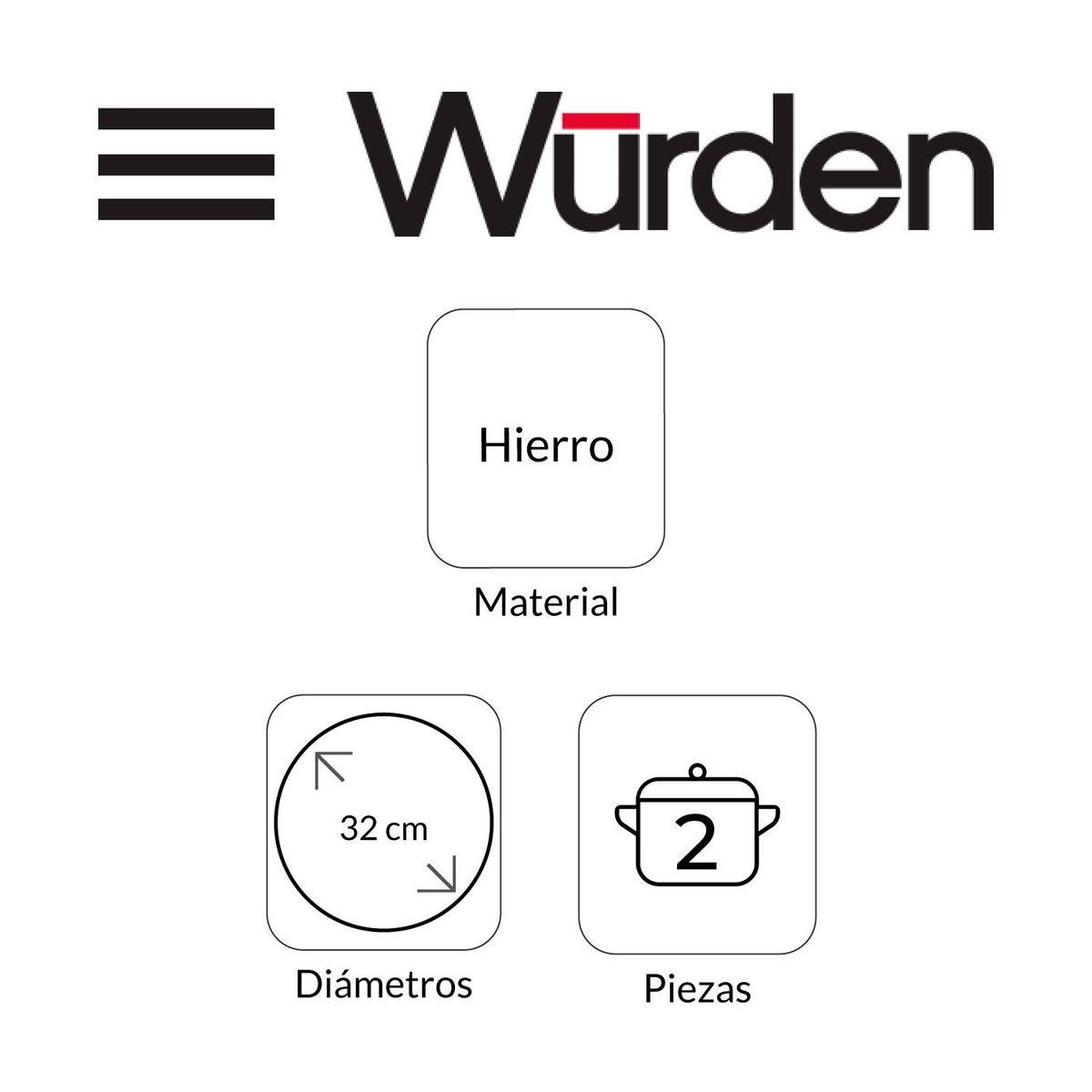 WURDEN - Olla Wurden Hierro 8 lt