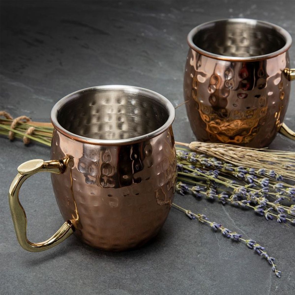 BASEMENT HOME - Vaso de acero inoxidable Moscow Mule Basement Hogar: 2 piezas