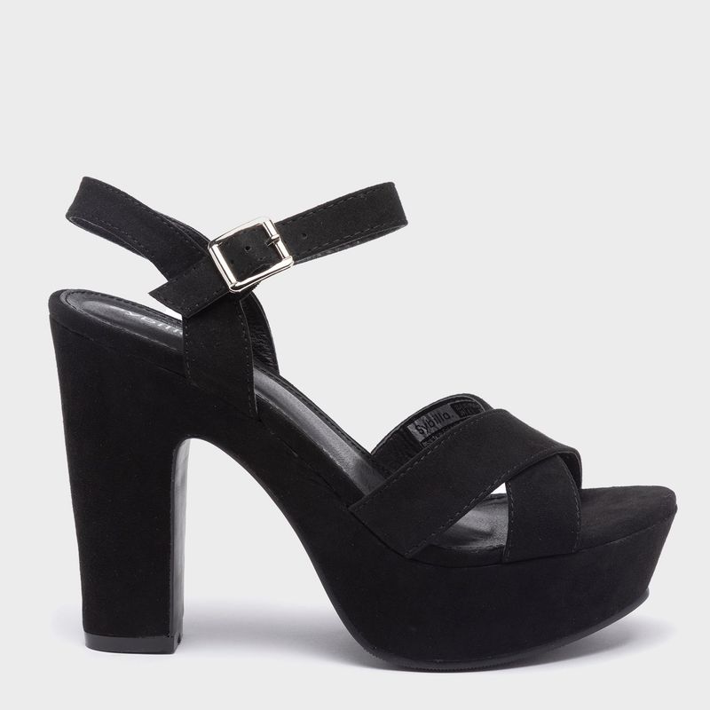 SYBILLA - Sandalias para Mujer con tacón grueso Sandalias Sybilla negras de moda para mujer