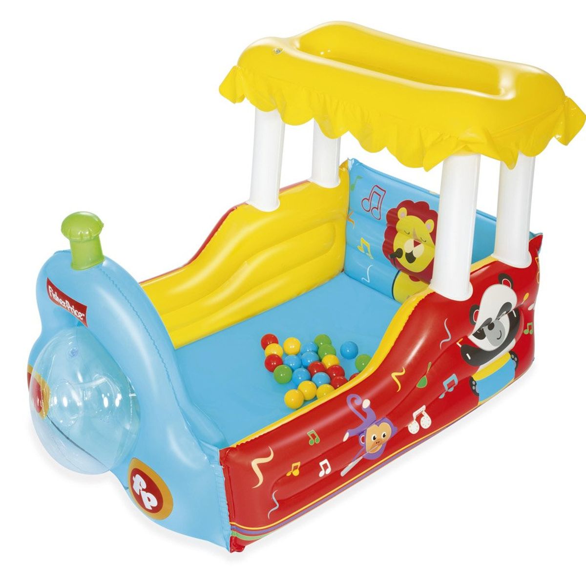 FISHER PRICE - Piscina inflable 93537 Fisher-Price Tren Inflable con pelotas