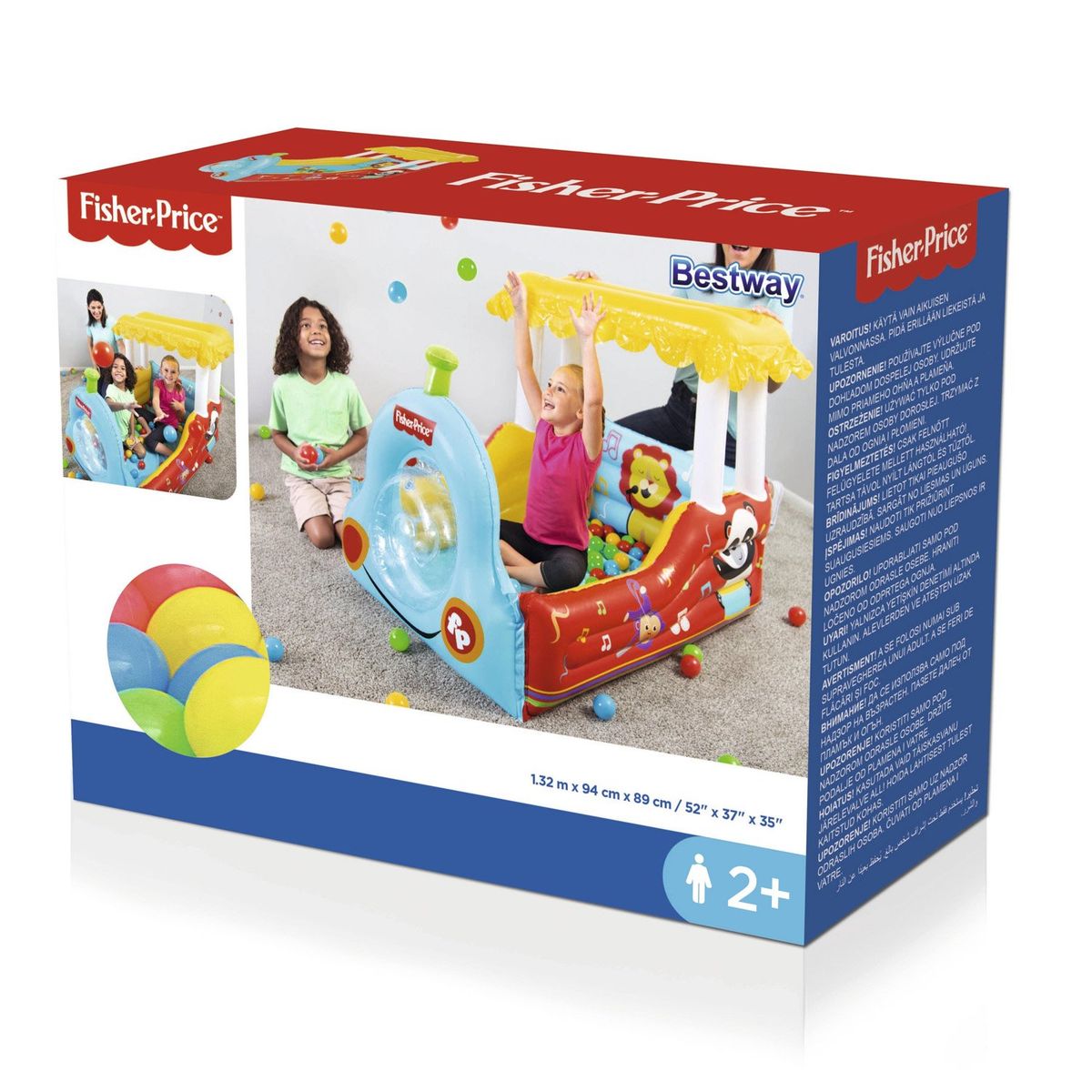 FISHER PRICE - Piscina inflable 93537 Fisher-Price Tren Inflable con pelotas