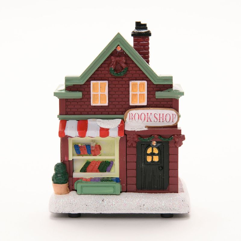 MICA - Adorno villa de navidad 12 X 8 X 10 cm Mica necesita 3 pila AA