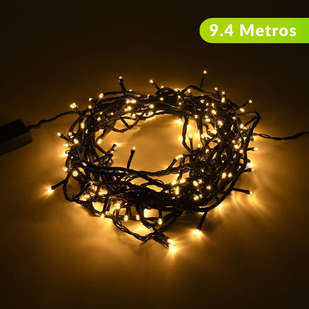 MICA - Luz de Navidad Blanca extensión de 9.4 m 200 Bombillos