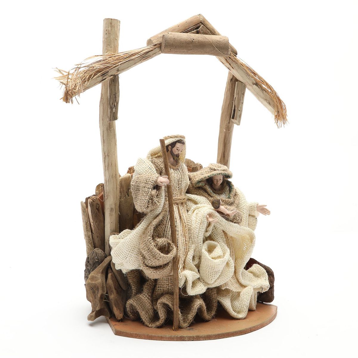 MICA - Pesebre de Navidad de Resina 34 Cm Nacimiento de Jesús Establo 1 Pieza. Decoración Navideña para Sala Mica