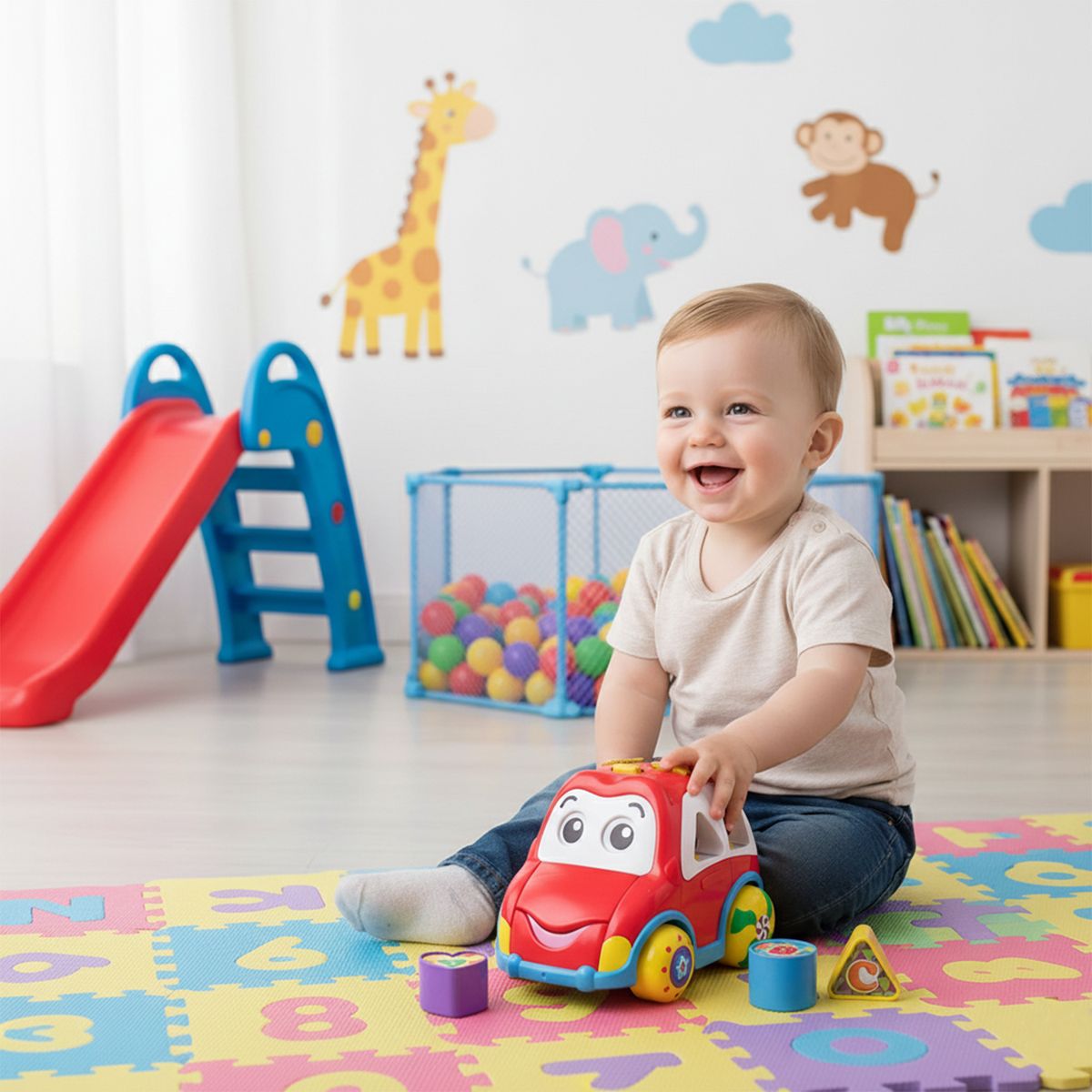 WINFUN - Juguete para bebé didáctico Winfun: Carro organizador. Producto aleatorio