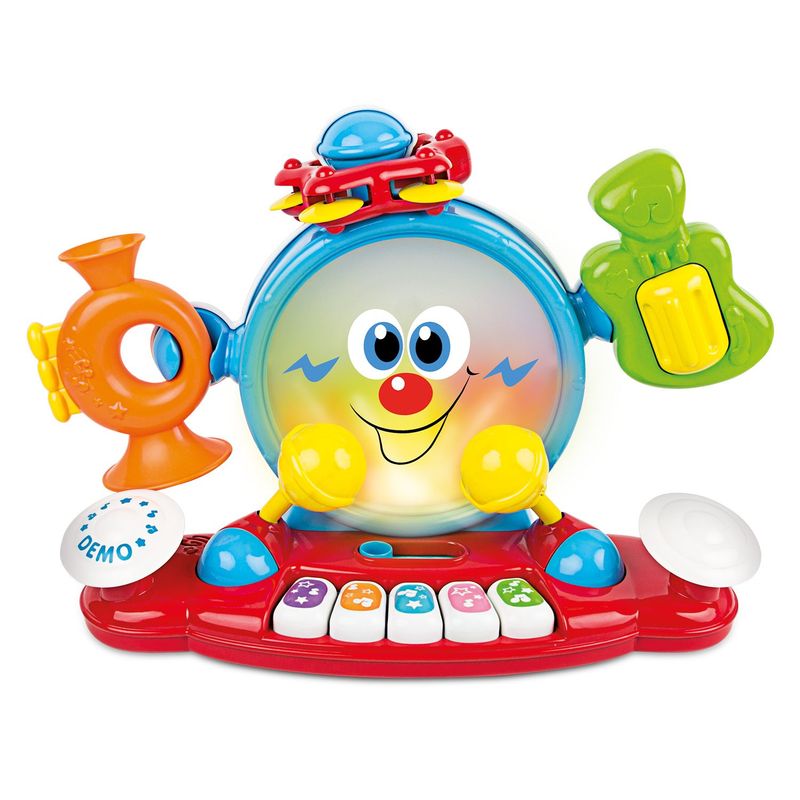 WINFUN - Batería Musical para Bebé 6  Instrumentos en 1, Emite Luces y sonidos de cada Instrumeto. A partir de los 9 meses, (Incluye Pilas)