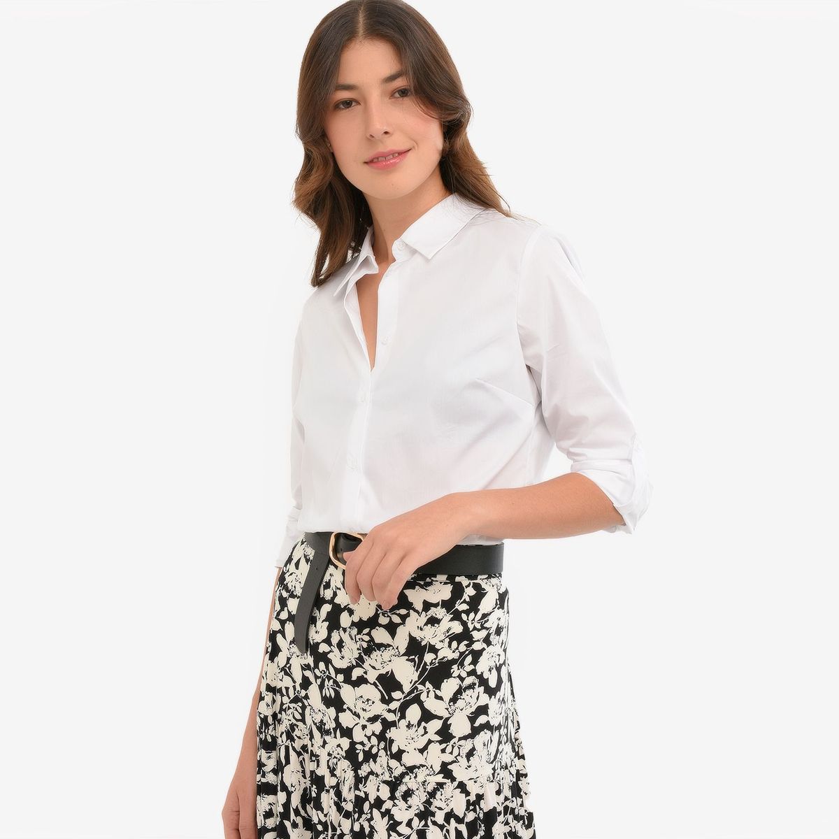 BASEMENT - Camisa Mujer Manga larga de Algodón Basement