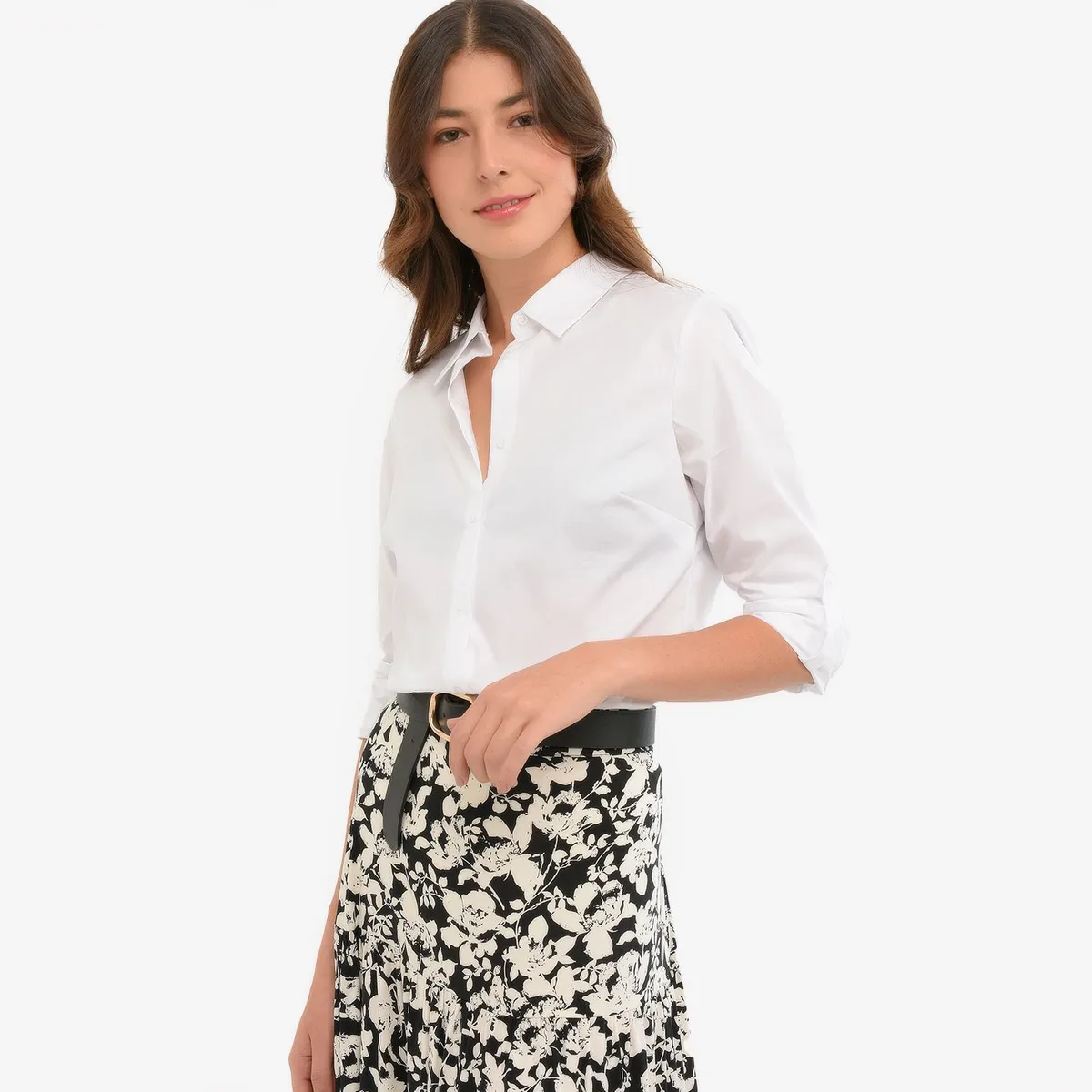 BASEMENT - Camisa Mujer Manga larga de Algodón Basement