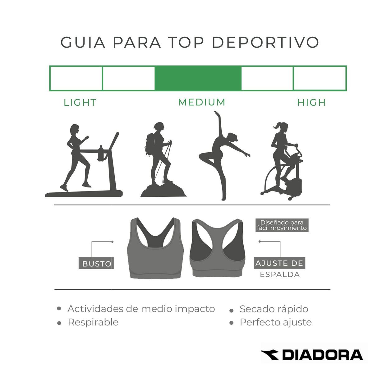 DIADORA - Top deportivo Diadora Soporte Medio