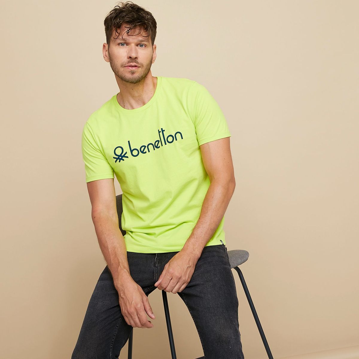 BENETTON - Camiseta Hombre Manga corta Benetton
