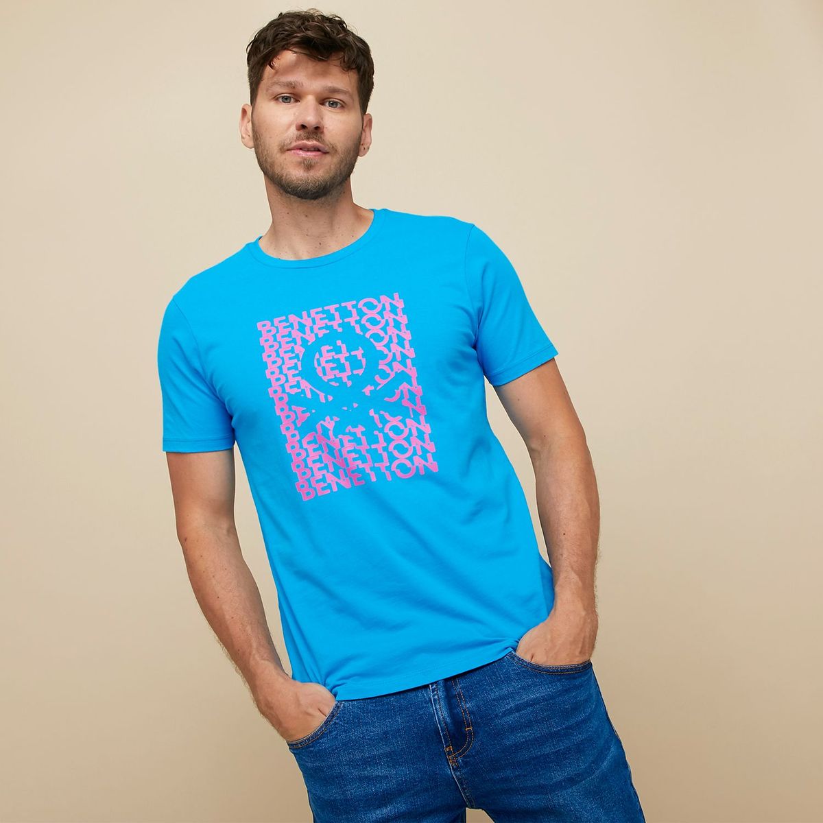 BENETTON - Camiseta Hombre Manga corta Benetton