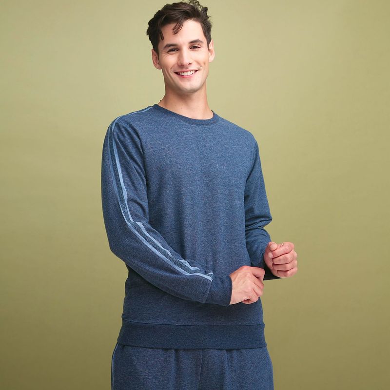 BASEMENT - Camiseta de Pijama Hombre Manga larga Basement
