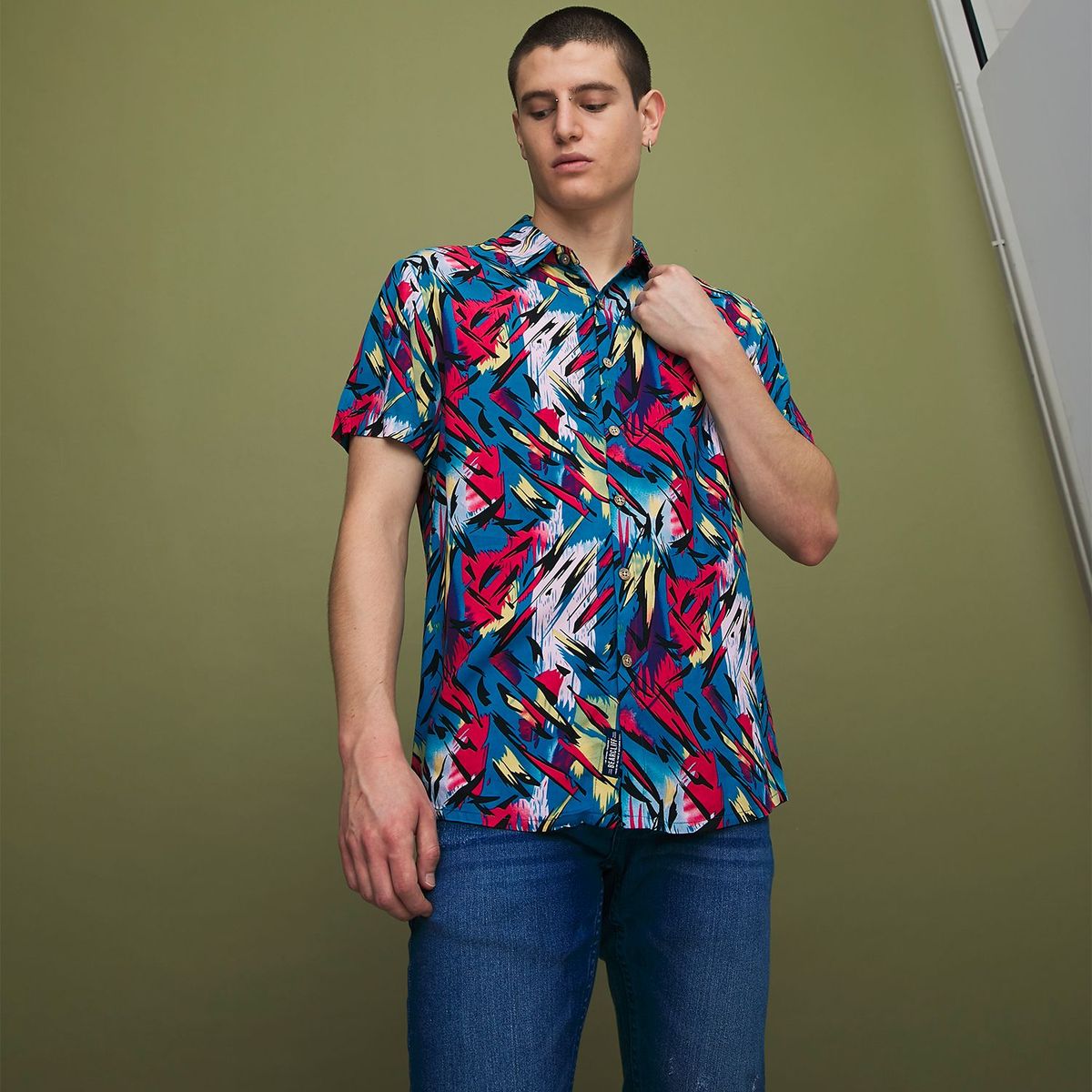 BEARCLIFF - Camisa casual para Hombre Slim Bearcliff