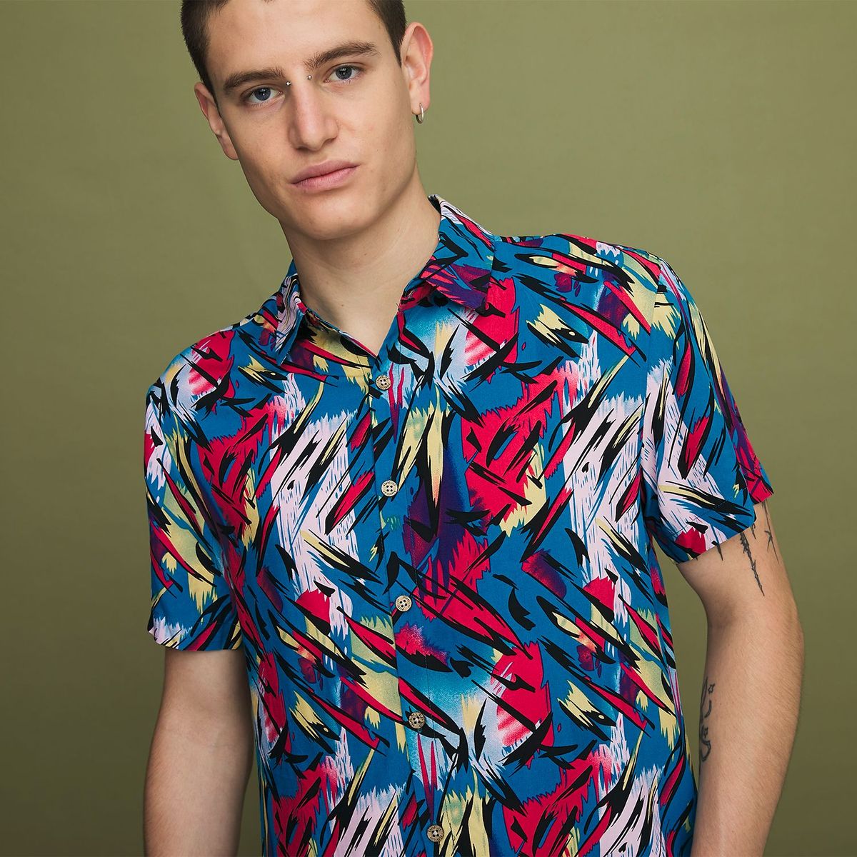 BEARCLIFF - Camisa casual para Hombre Slim Bearcliff