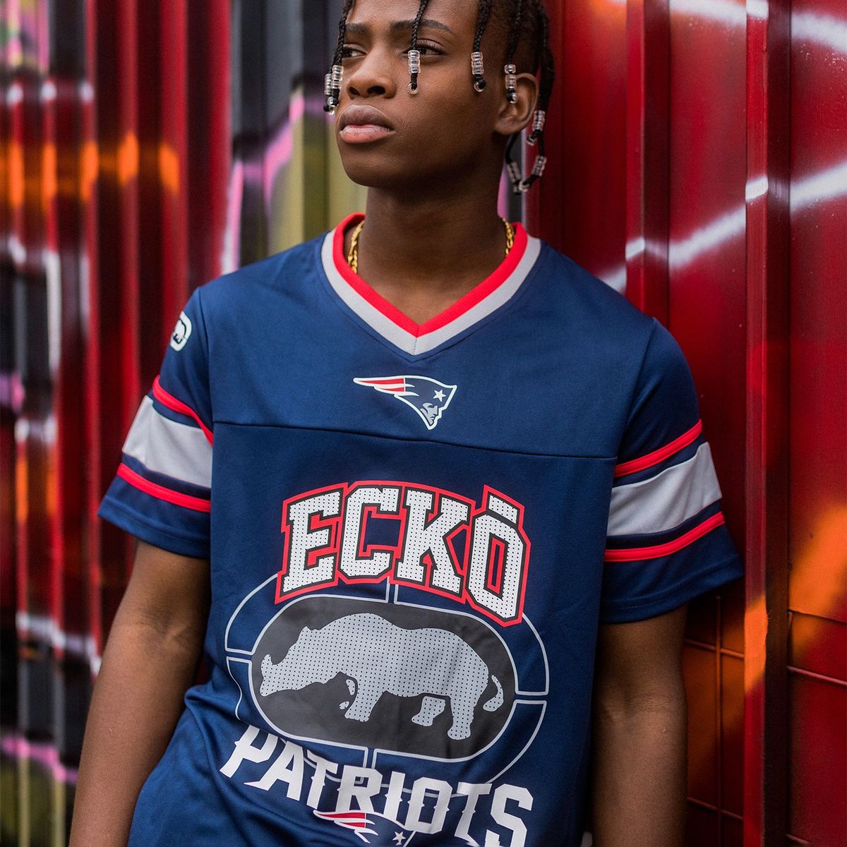ECKO - Camiseta Hombre Manga Corta NFL Patriots