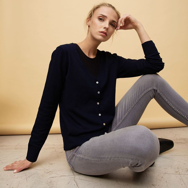 UNIVERSITY CLUB - Cardigan para Mujer de Algodón University Club