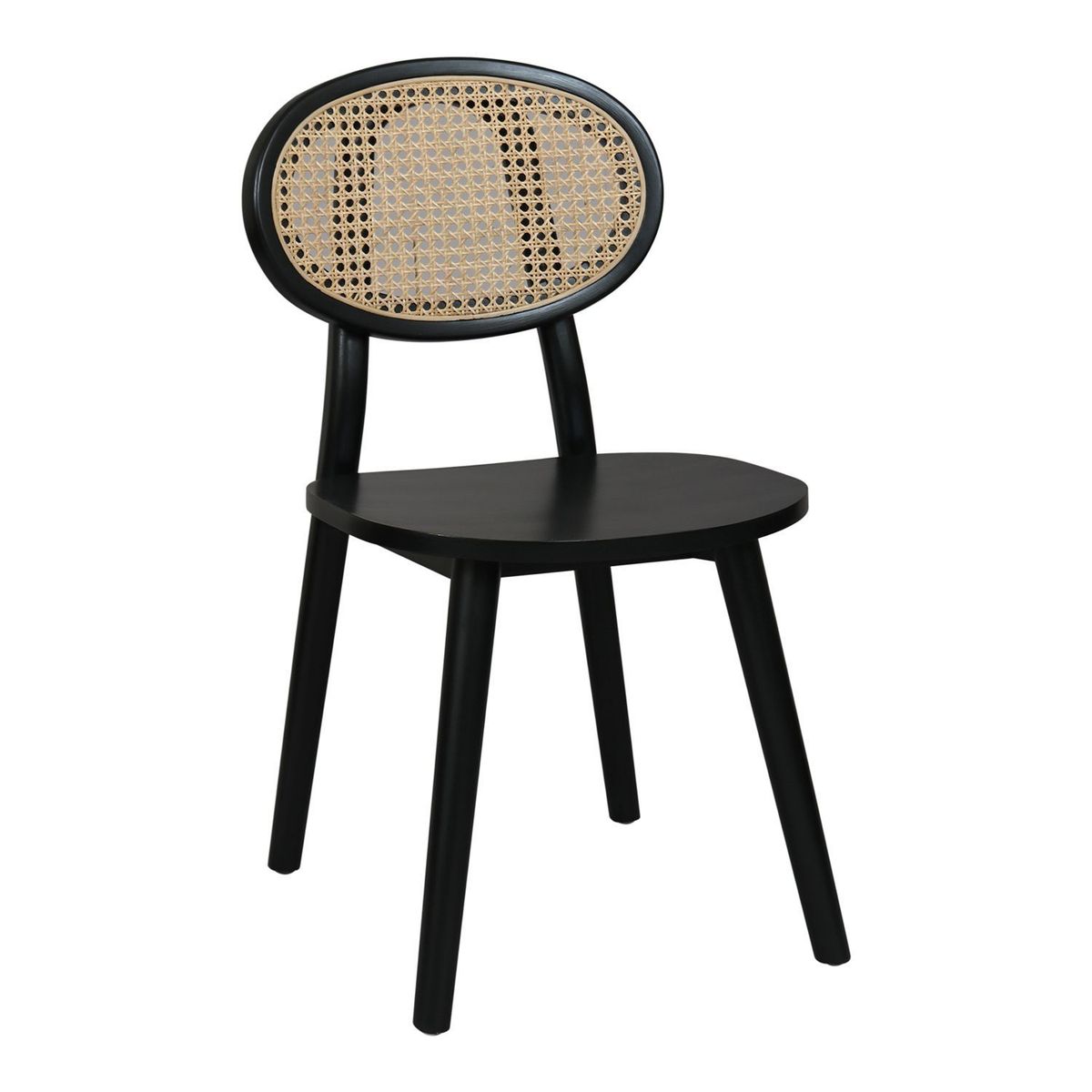 BASEMENT HOME - Set X2 Sillas de Comedor Moderna en Rattán Negro (Incluye 2 Sillas) Basement Home