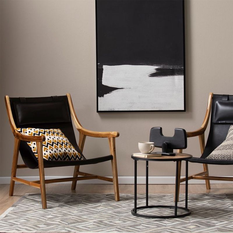 BASEMENT HOME - Poltrona Moderna Cuero New Safari 87 x 68 x 87 cm Basement Home - Mueble
