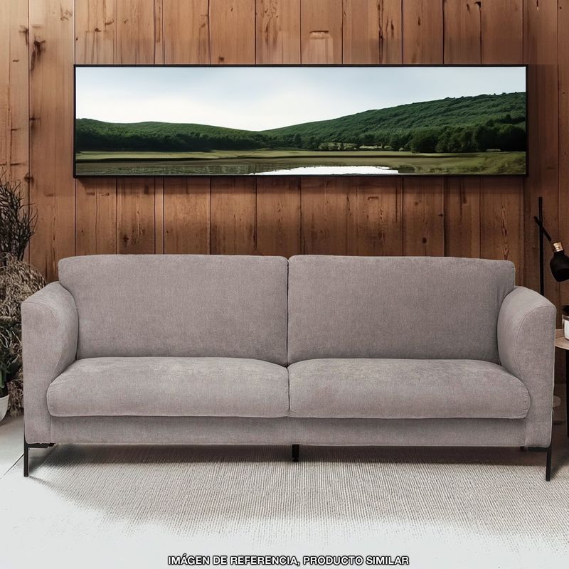 BASEMENT HOME - Sofá 3 Puestos en Tela, Conley 211 x 81 x 86 cm con Patas de Metal - Mueble Basement Home -  0% Interés a 3, 6 o 12 Cuotas Pagando con tu CMR Banco Falabella