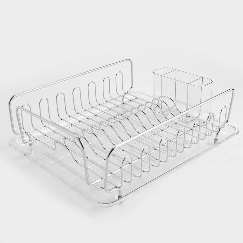 INTERDESIGN - Escurridor de Platos Cocina con Cubiertero Acero Inoxidable