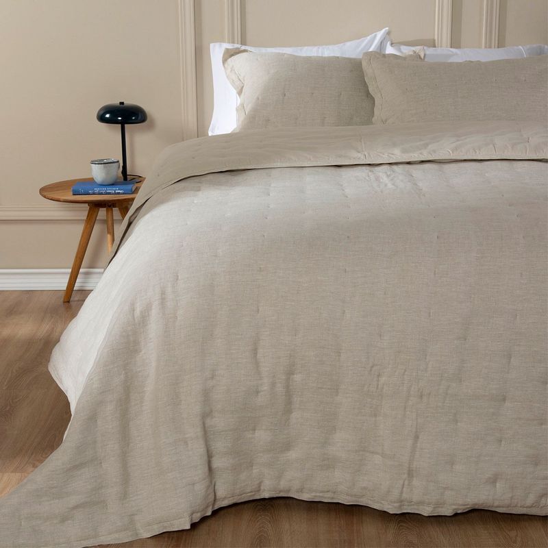 BASEMENT HOME - Cubrelecho Lino Beige