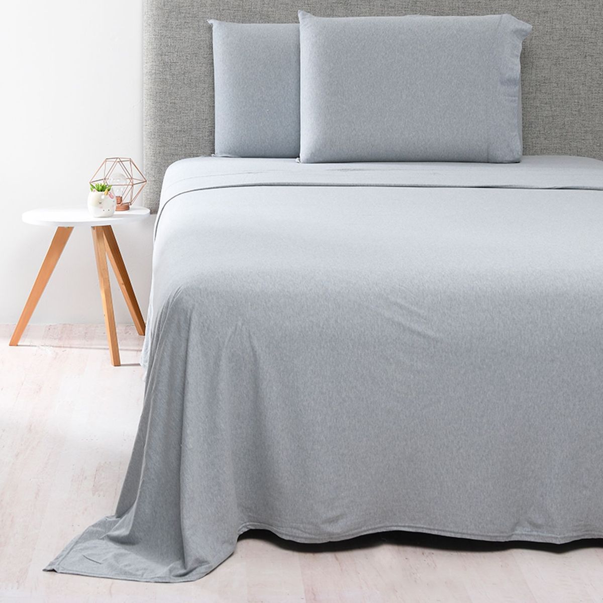 MICA KIDS - Juego de sábanas Infantil Lisa de Algodón 180 Hilos Melange Mica Kids