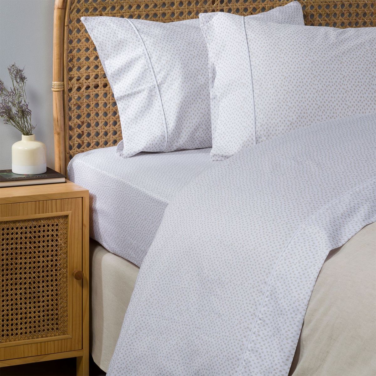 BASEMENT HOME - Juego de Sábanas 300 Hilos Algodón Houston