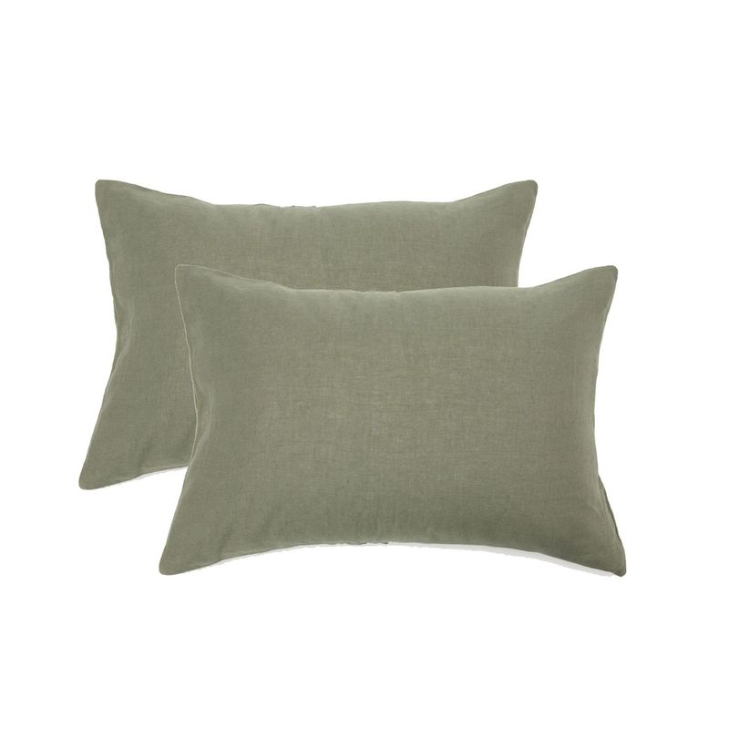 BASEMENT HOME - Set x2 Fundas de Almohada Musgo 50 x 90 cm